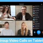 Gruppen-Videoanrufe auf Tablets. Gruppen-Videoanrufe auf Tablets.