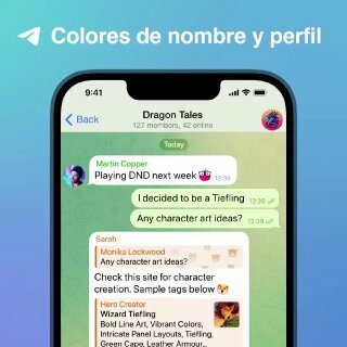 Colores del perfil. Además de sus mensajes