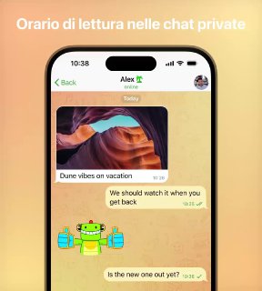 Orario di lettura nelle chat private. Orario di lettura nelle chat private.