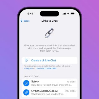 Links para Conversar. Usuários Business podem criar links exclusivos que abrem uma conversa inst...
