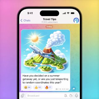 Emojis Animados nas Enquetes. Usuários Premium podem incluir emojis animados e emojis dos seus p...